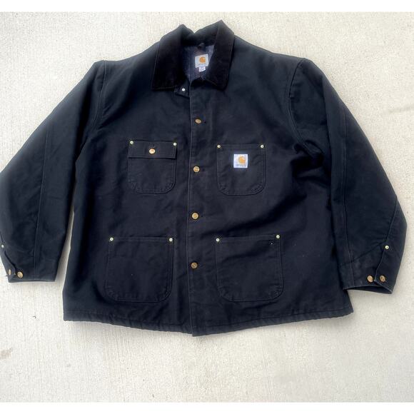 Carhartt Other - Carhartt Men's Vintage 2XL Black Blanket Lined Canvas Chore Coat Jacket